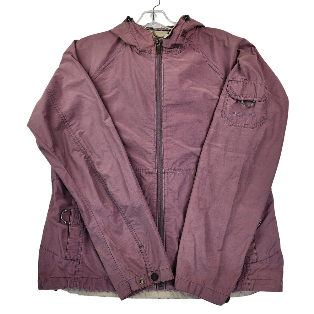 Columbia Large Purple Hooded Full Zip Jacket Gorpcore Utility Hiking Lightweight